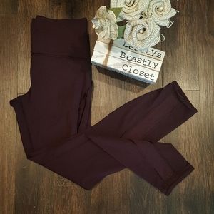 Lululemon Purple Skinny Ankle Pull On Pant Athletic Leggings 6 Mesh Detailing